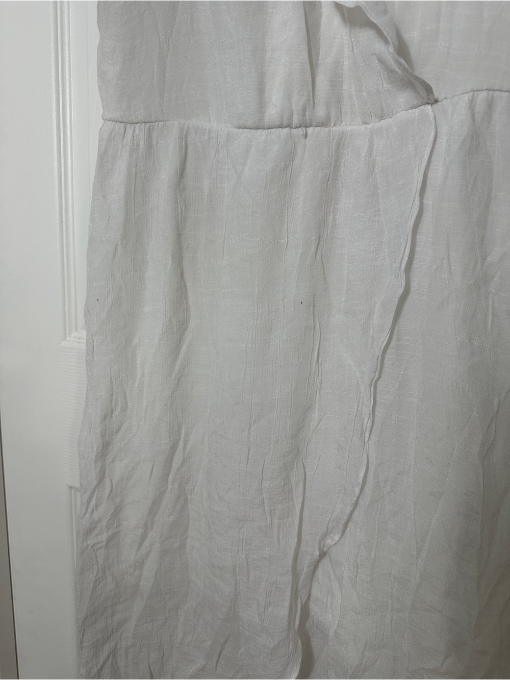 Iz Byer White Ruffle V-Neck High-Low Dress - Picture 5 of 6